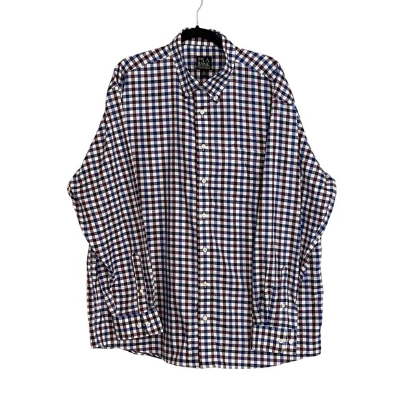 Jos. A. Bank Other - Jos A Bank Travelers Collection Mens XL Purple Blue Gingham Shirt Long Sleeve